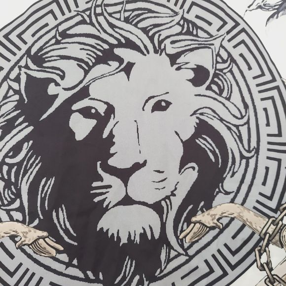 Alex Vando Premium Shirt Button Up Size Large Lions Horse Chains Club Party - Picture 7 of 9